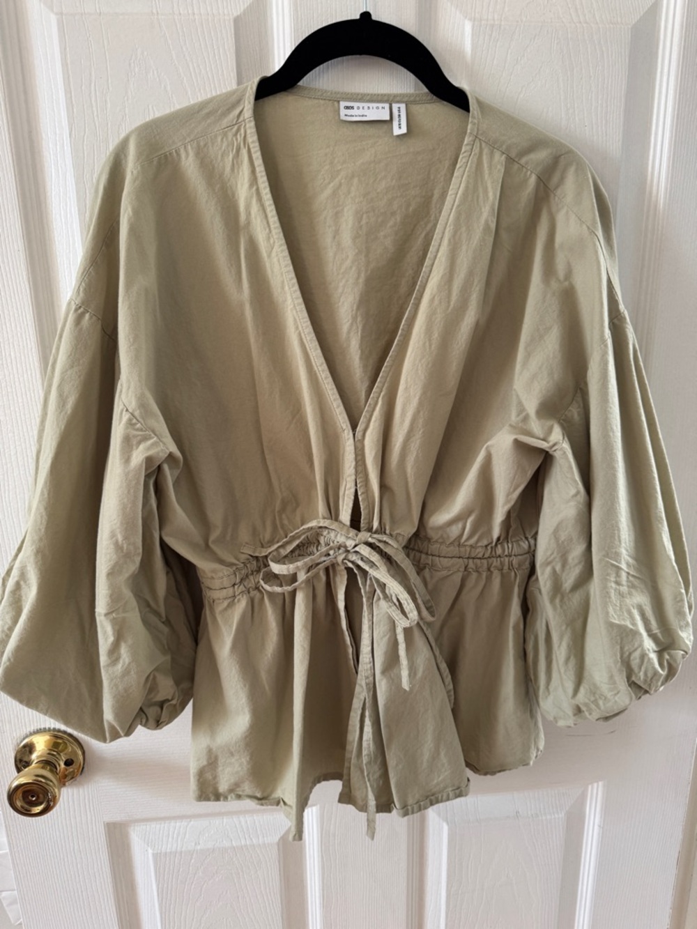 ASOS Design Women’s Drawstring Waist Jacket Top in Light Khaki